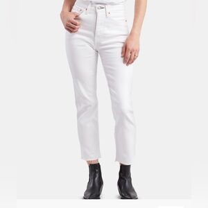 Levi's Premium Wedgie Straight Leg Cropped White Size W32 L28